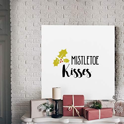 Renditions Gallery Canvas Wall Art for Christmas Decorations Mistletoe Kisses Xmas Romantic Wall Hangings for Bedroom Living Room & Kitchen Decor - 32"X32" LT05