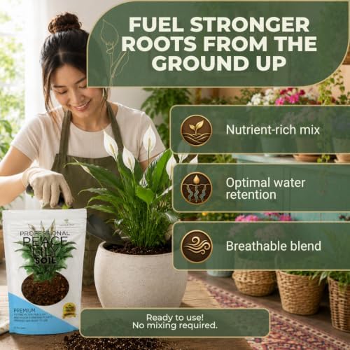 Leaves & Soul Peace Lily Potting Soil 8.2 Qt for Peace Lily Plants