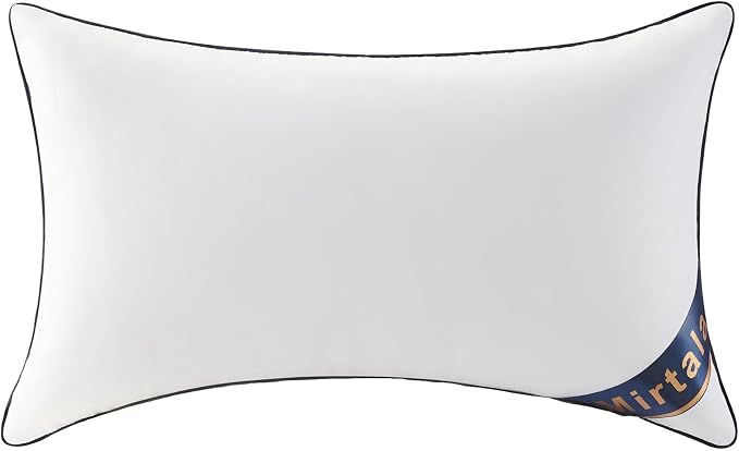 Mirtala Pillow Inserts with 100% Cotton Cover Throw Pillows Couch Sofa Living Room and Bed-White (1, 12x20 Inch)