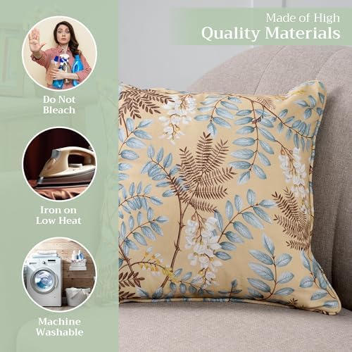 Maison d' Hermine Throw Pillow Covers 100% Cotton (18" x 18" - Pack of 1)