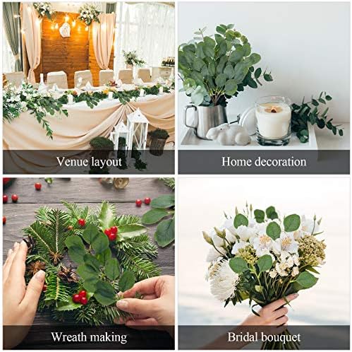 WILLBOND 30 Pieces Eucalyptus Stems Artificial Leaf Stem Faux Long Eucalyptus Artificial Greenery Leaves for Wedding, Office, Holiday, Home, Garden, Greens Decor