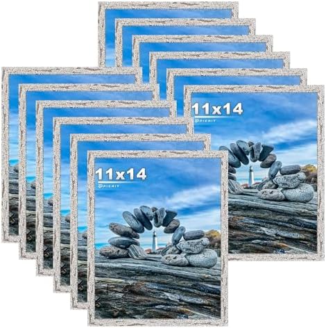 Picrit 11x14 Picture Frame Set of 12, Gallery Wall Frames, Country Gray