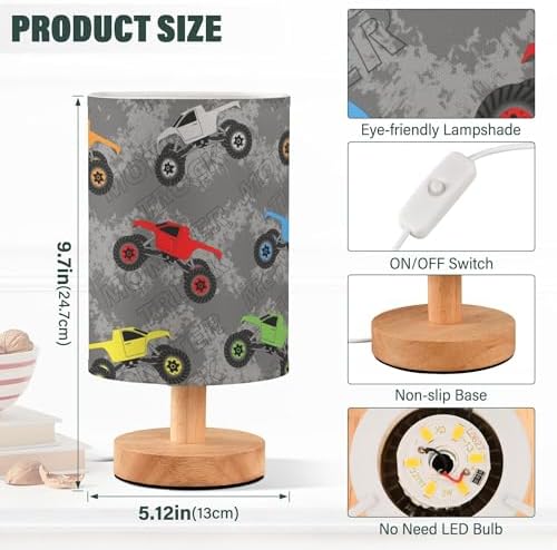 Monster Truck LED Table Lamp with USB Port