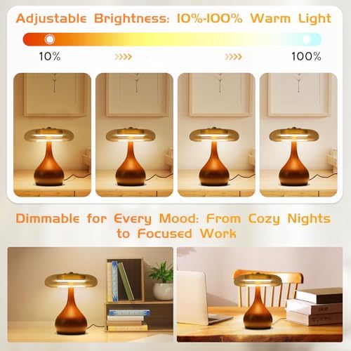 Small Table Lamp Height 9.7 Inch Mushroom Table Lamps for Living Room