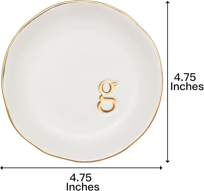 COLLECTIVE HOME Ceramic Jewelry Tray, Trinket Dish, Gifts for Women (G)