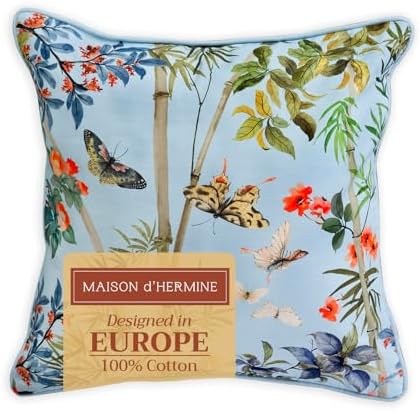 Maison d' Hermine Throw Pillow Covers 100% Cotton (20" x 20" - Pack of 1)