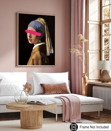 Poster Master Girl with a Pearl Earring Painting Print - Baroque Portrait Poster - Altered & Pop Art - Gift for Men & Women - Decor for Bedroom, Living Room or Office - 16x20 UNFRAMED Wall Art