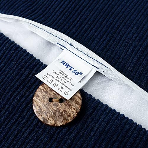 HWY 50 Navy Blue Chenille Throw Pillow Covers 22x22 Inch Buttons Pack of 2