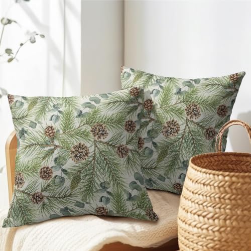 Winter Floral Pillow Covers 20x20 Inch 2Pcs