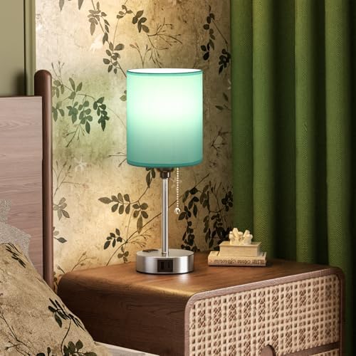 Small Bedside Table Lamp for Bedroom - Desk Lamp with USB Ports for Dorm