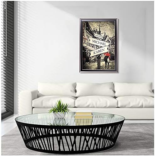 Couple's Street Signs Framed Arts Gift,includes Names and the Date Unique Gift for the Anniversary.With Different Frame Styles Framed Size:21 5/8X15 1/2 inches