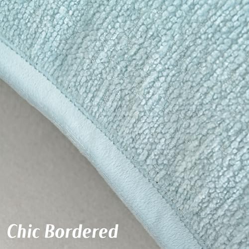 FUTEI Pack of 2 Chenille Soft Throw Pillow Covers 26x26 Inch, Light Blue