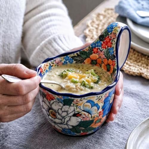 ALMA Soup Bowl with Large Handle 16oz,Giftable for Homemakers Fall Decor