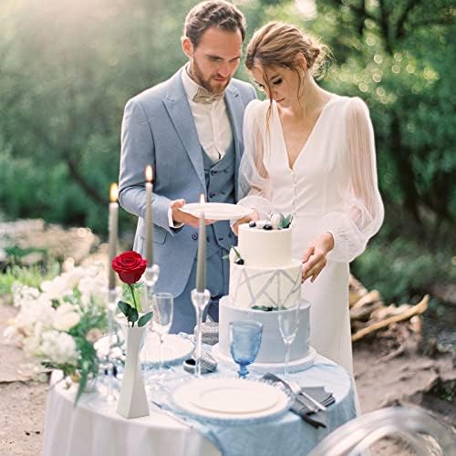 White Vases for Decor Ceramic Vases for Home Decor Accent, Farmhouse Vase Sets for Decor, Rustic Ceramic Vase Set, White Vase Decorative Vases, Home Decor Vases (Ceramic, 2 Pack（White）)