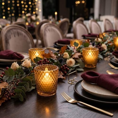 Richland Votive Candle Holders Hobnail Amber Set of 72