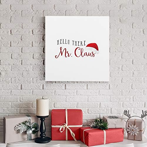 Renditions Gallery Canvas Wall Art for Christmas Decorations Hello there Mr. Santa Claus Hat Abstract Artwork for Living Room Home Kitchen Wall Decor - 24"X24" LT05