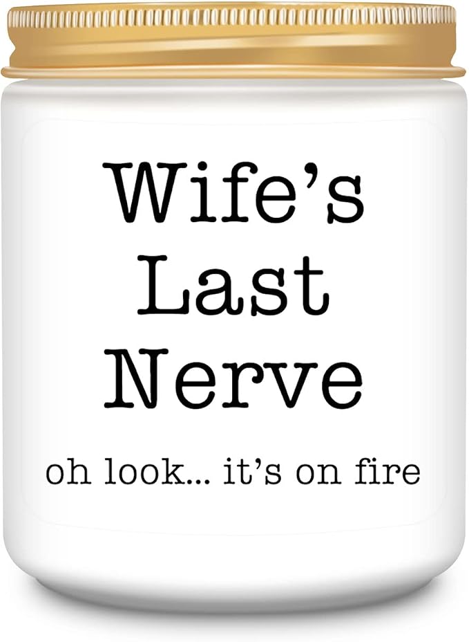 Homsolver Gifts for Wife from Husband, Funny Birthday, Christmas, Anniversary, Valentines, Romantic Lavender Scented Candles, Wife's Last Nerve