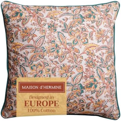 Maison d' Hermine Throw Pillow Covers 100% Cotton (18" x 18" - Pack of 1)