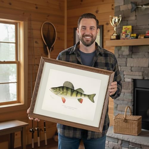 DREAM BIG PRINTABLES Vintage Fish Species Art Prints (Set of 6) - Unframed - 11x14 | Fishing Wall Decor for Fisherman