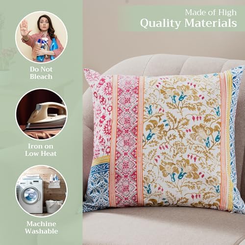 Maison d' Hermine Throw Pillow Covers 100% Cotton (20" x 20" - Pack of 1)