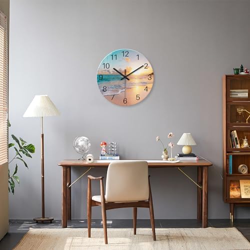 Large Glass Wall Clocks Battery Operated 20 Inch