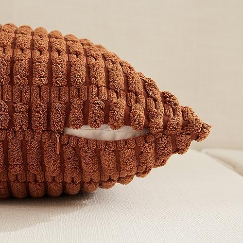 Fancy Homi 4 Packs Decorative Throw Pillow Covers for Living Room Couch Bed, Modern Farmhouse Boho Home Décor Accent Cushion Case, 16" x 16", Rust