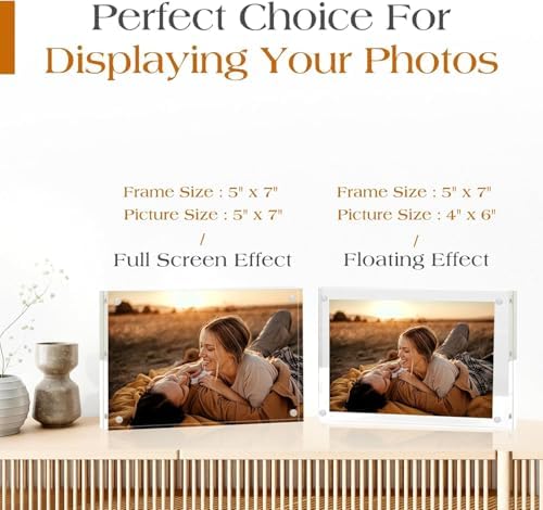TWING 5x7 Acrylic Frame 30 Pack,20MM Thicker Frameless Clear Picture Frames