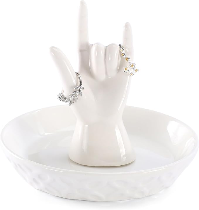 HOME SMILE I Love You Hand Ring Holder-Christmas Valentines Gifts for Her,Girlfriend,Women-Mother's Day Gifts for Mom,Nana-Romantic I Love You Gifts