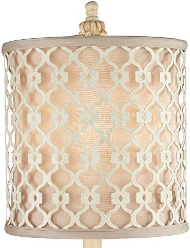 French Candlestick 34" Large Table Lamp Vichelis Ivory Finish White