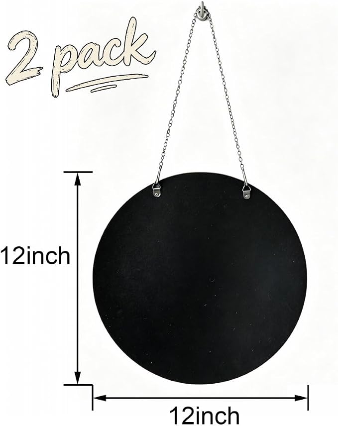 QMDECOR Crystal Crush Diamond Silver Mirror 2 Pack Diameter 12inch Round Shape with Iron Chain Real Glass Mirror for Wall Decor