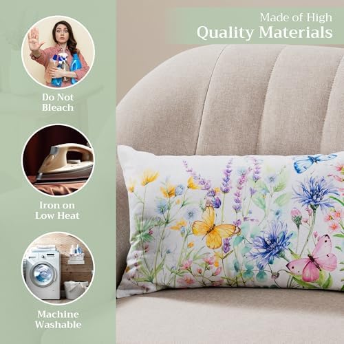 Maison d' Hermine Throw Pillow Covers 100% Cotton (12" x 20" - Pack of 1)