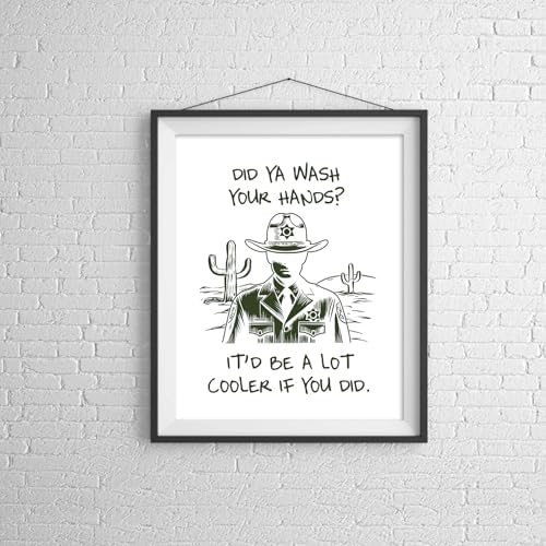 SWITHOM Wash Your Hands Bathroom Decor, Bathroom Wall Decor, Funny Bathroom Quote Prints Decor, Toilet Wall Art, 8x10 inch Unframed