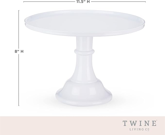 Twine Melamine Cake Stand, Cupcake Display Home Decor Food and Dessert Serving Accessory, 11.5 x 8 Inches, White, Set of 1