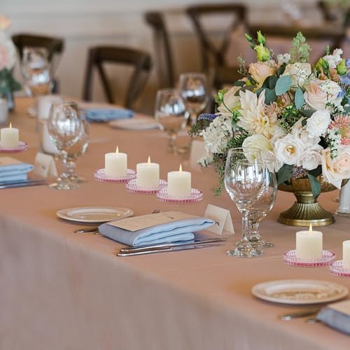 Vixdonos 3.8 Inch Glass Pillar Candle Holder Set Pack 2 Gear Round Plate Serrated Candle Stand for Table Centerpieces,Party, Wedding and Home Decor
