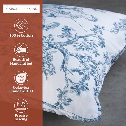 Maison d' Hermine Throw Pillow Covers 100% Cotton (18" x 18" - Pack of 1)