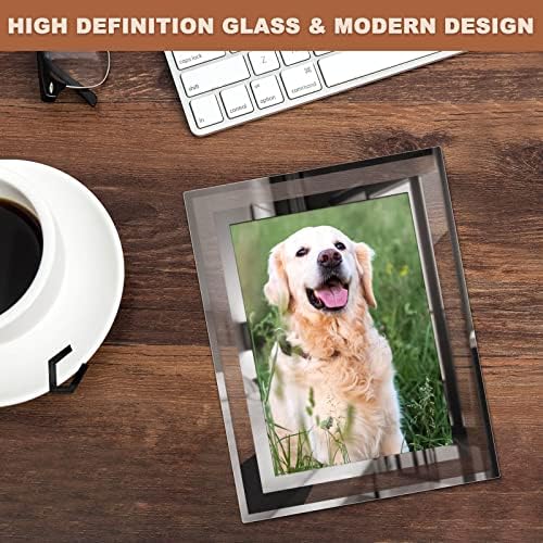 5x7 Picture Frames Set of 4, Silver Mirror Glass Photo Frame for Tabletop Display, Gifts Picture Frame, Horizontally or Vertically