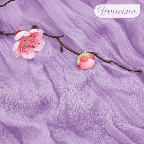 YMHPRIDE 12 Pack Cheesecloth Table Runner 35x120in Lavender Table Runner