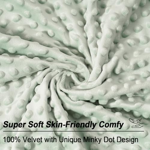 PHF Minky Dot Euro Sham Covers 26"x 26", 2 Pack Soft Cozy Minky Bubble Real Velvet Throw Pillow Covers, No Insert, Home Decorative Euro Pillow Cases for Couch Sofa Bed, Sage Green
