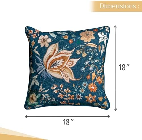 Maison d' Hermine Throw Pillow Covers 100% Cotton (18" x 18" - Pack of 1)