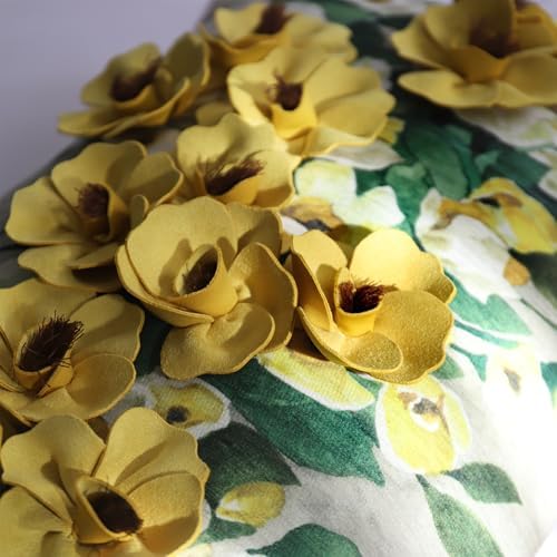 OiseauVoler 3D Flower Throw Pillow Covers Decorative Floral Pillowcases for Sofa Couch Bed Farmhouse Home Decor 14x20 Inch