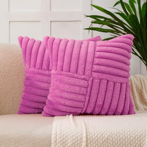 All Smiles Hot Pink Decorative Throw Pillow Covers 26x26 Set of 2