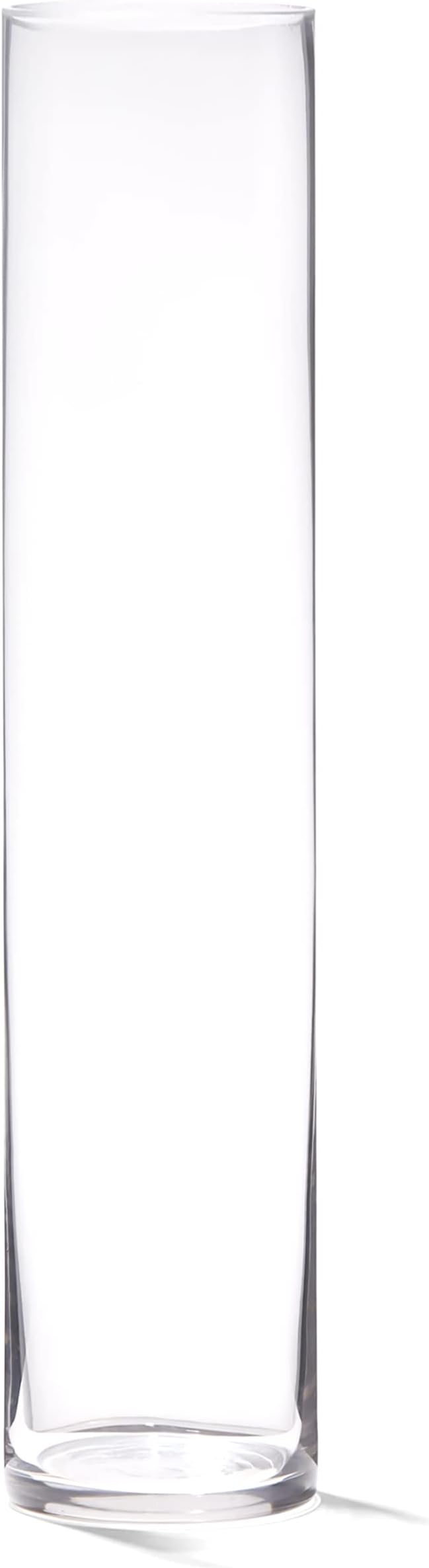 16" Tall Cylinder Glass Vase, 3.5" Wide - Clear Glass Vase for Centerpiece, Floor Vase, Flowers, Candle Holder, Wedding Table Decor by 4E's Novelty (Pack of 3)