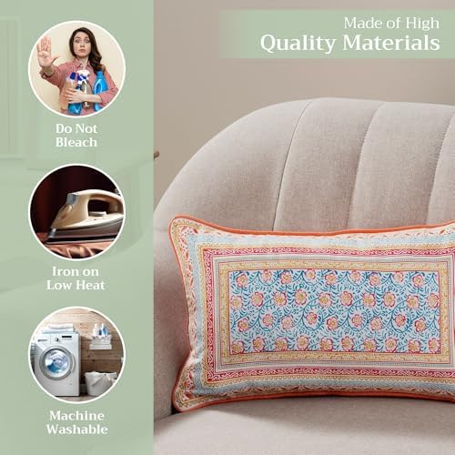 Maison d' Hermine Throw Pillow Covers 100% Cotton (12" x 20" - Pack of 1)