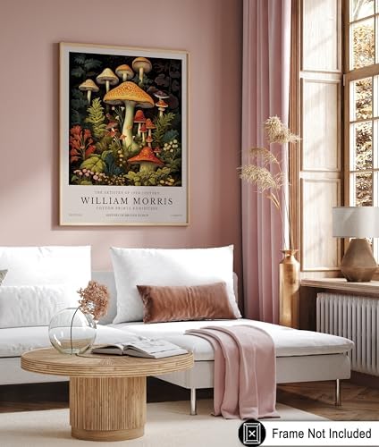 Poster Master William Morris Poster - Mushrooms Print - Flower Art - Farmhouse Illustration - Floral Illustration - Aesthetic Piece - Office or Living Room Decor - 18x24 UNFRAMED Wall Decor