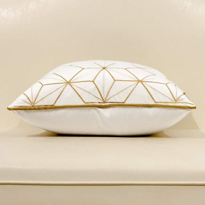 Avigers Throw Pillow Cover 18 x 18 Inch, White Gold, Velvet, Hidden Zipper