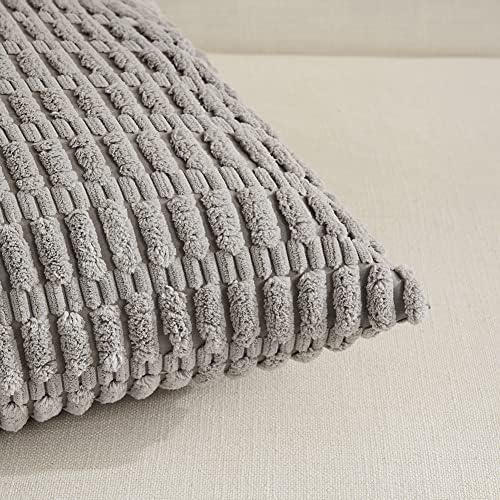 Fancy Homi 4 Packs Decorative Throw Pillow Covers for Living Room Couch Bed, Modern Farmhouse Boho Home Décor Accent Cushion Case, 20" x 12", Gray