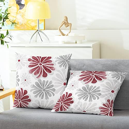 CaliTime Decorative Couch Throw Pillow Covers, 22 X 22 Inches, Burgundy