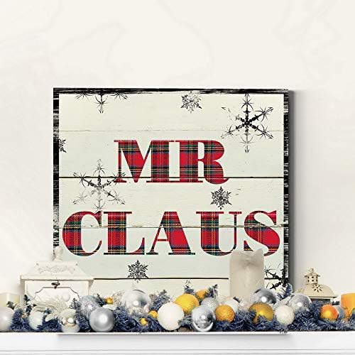 Renditions Gallery Canvas Wall Art for Christmas Decorations Mr Santa Claus Texture Abstract Artwork for Living Room Home Kitchen Wall Decor - 16"X16" LT05