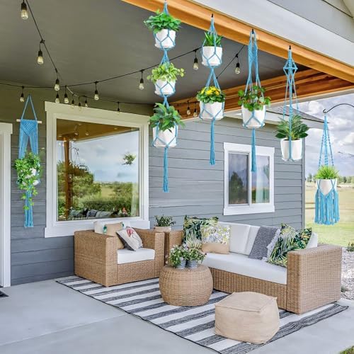 SFENNGPET Macrame Plant Hangers, 6Pack Hanging Planters for Indoor Plants