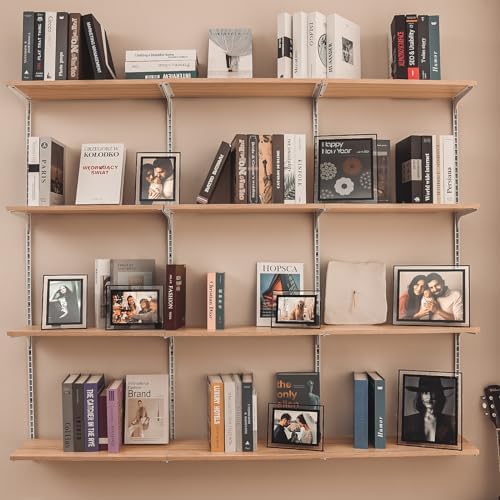 4x6 Picture Frames Set of 4, Black Glass Photo Frame,for Wall Mount or Tabletop Standing, Gift Picture Frame, Horizontally or Vertically (4x6, Black or Sparkling silver Randomly)
